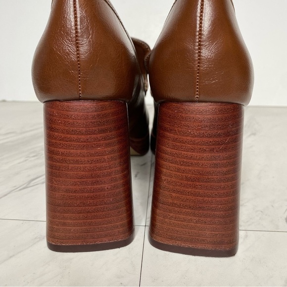 Steve Madden Etney Brown Square Toe Heeled Loafer 9 1/2 M - Picture 4 of 15